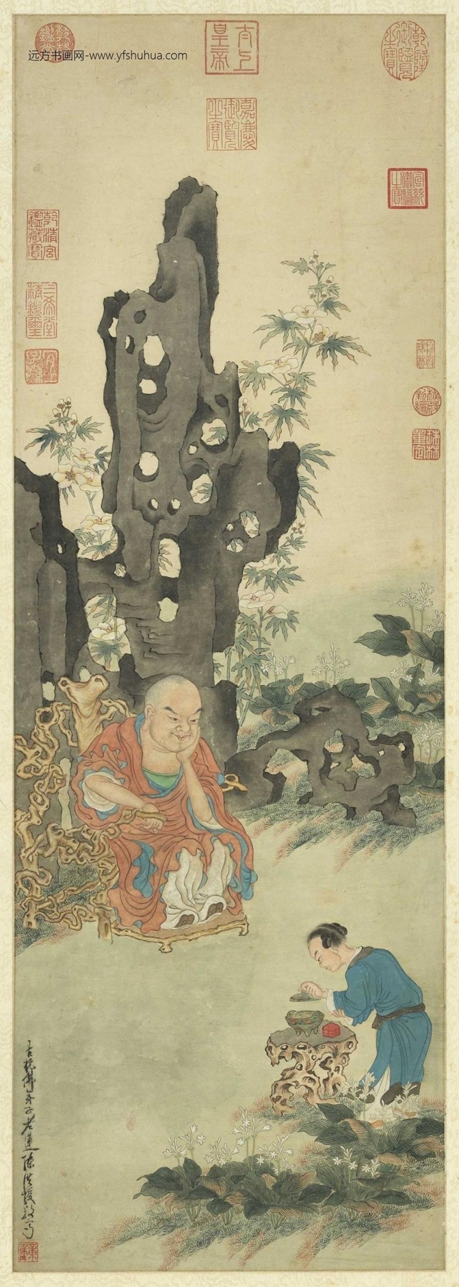 明_陈洪绶_画罗汉　轴